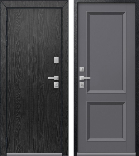 Центурион Т-3-2025 PREMIUM Чёрный муар+МДФ Распил графит-Кашемир графит